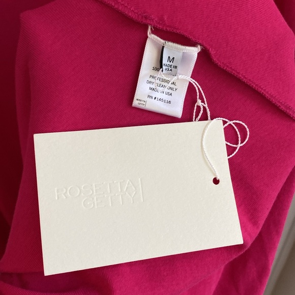 Rosetta Getty Cropped Sleeve U-Neck T-Shirt Dress, Magenta, size M - Picture 8 of 10